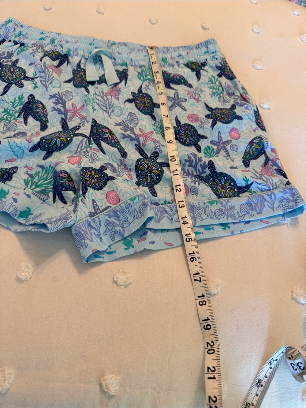 Vera Bradley Light Blue Sea Turtle Dream Print Pajama Shorts - Picture 4 of 7